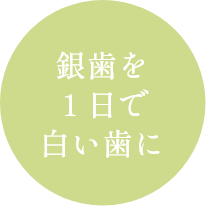 銀歯を1日で白い歯に